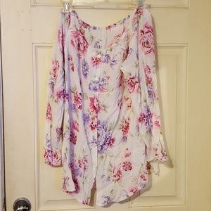 Flowery off the shoulder top